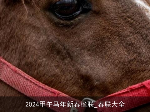 2024甲午马年新春楹联_春联大全